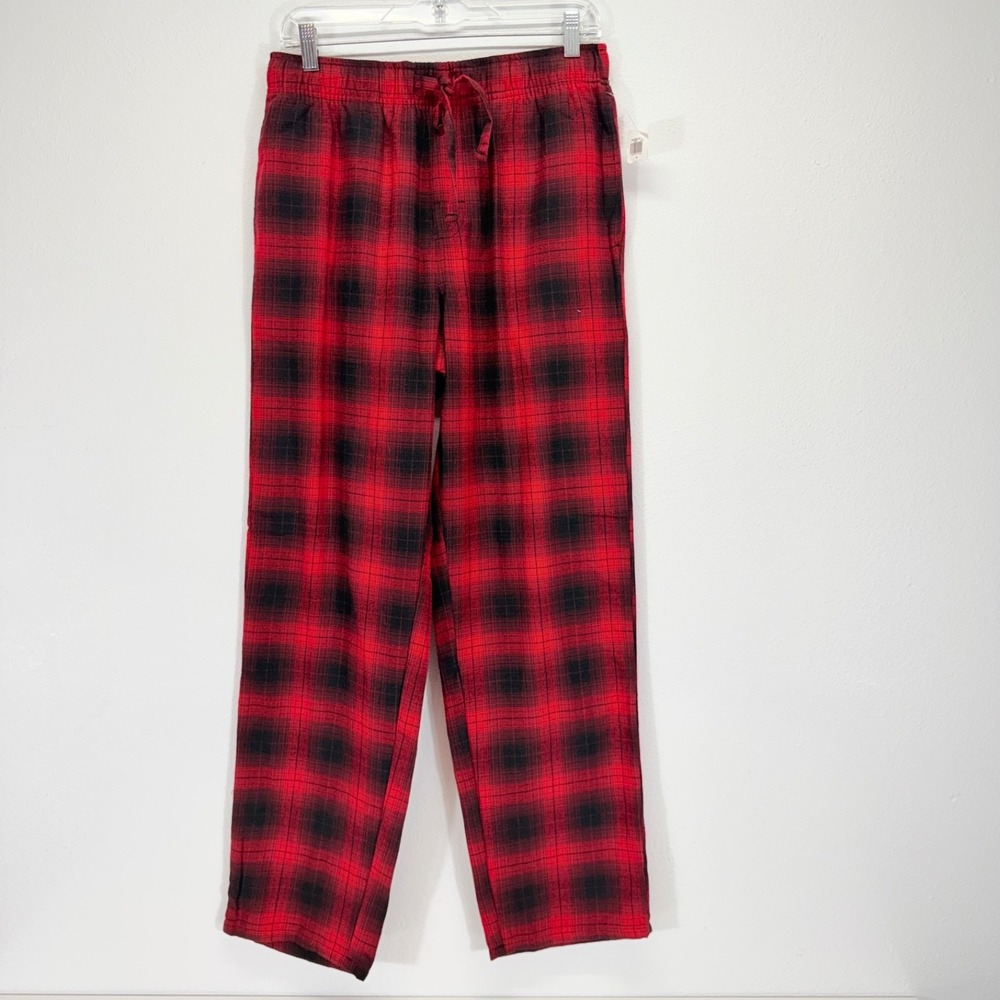 Old Navy NWT Mens Red Black Buffalo Plaid Flannel Cotton Pajama Pants Size S